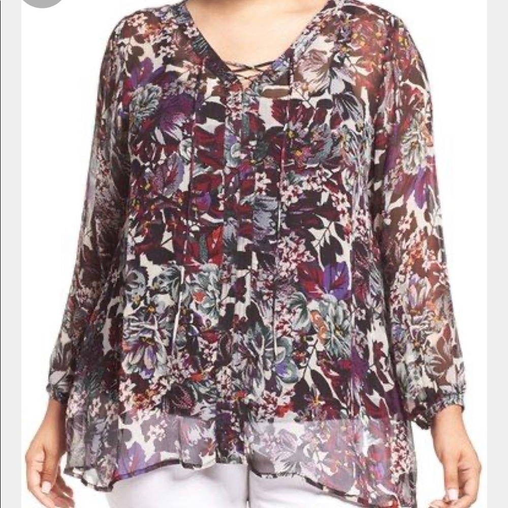 LUCKY BRAND! New! Never worn! Sheer Peasant Blouse - Picture 5 of 5
